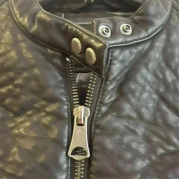 Marc New York Women's Black Motorcycle Jacket Size S Quilted Design - Picture 6 of 7